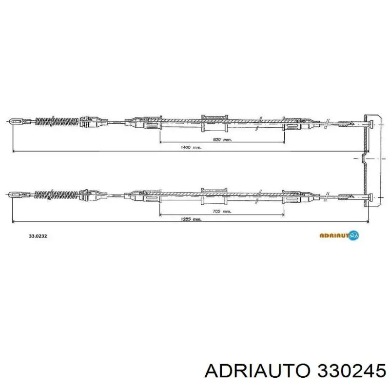 330245 Adriauto Трос ручного гальма задній, правий/лівий