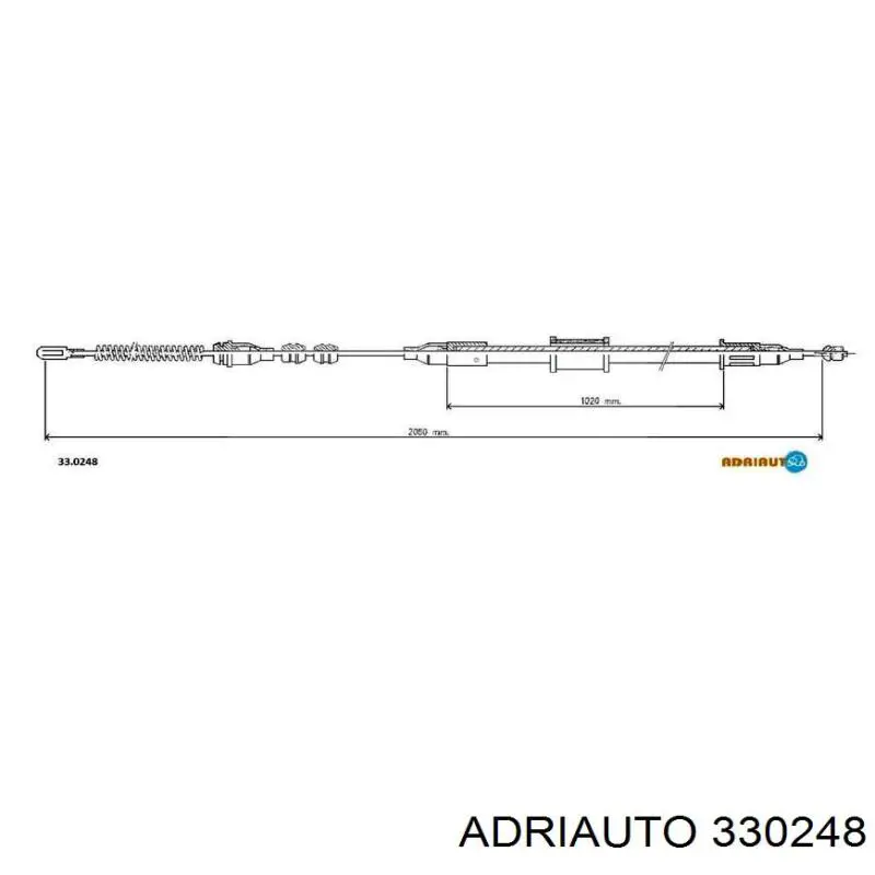 Трос стоянкового гальма задній правий Adriauto 330248 ціна, від 8.64 USD