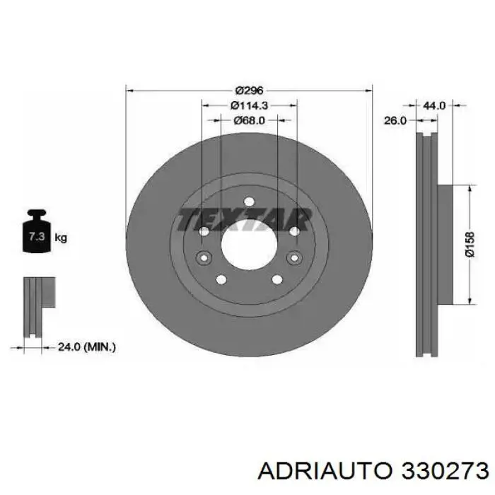 Трос ручного гальма задній, правий/лівий Adriauto 330273 ціна, від 2.61 USD