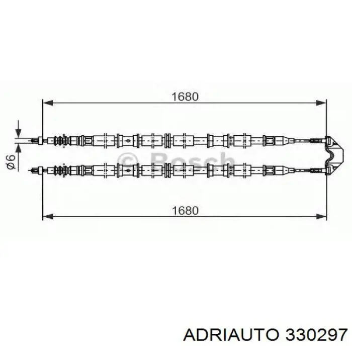 Трос ручного гальма задній, правий/лівий Adriauto 330297 ціна, від 20.75 USD