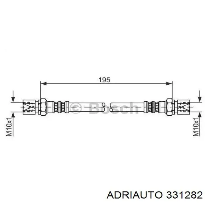 Шланг гальмівний передній Adriauto 331282 ціна, від 16.06 USD