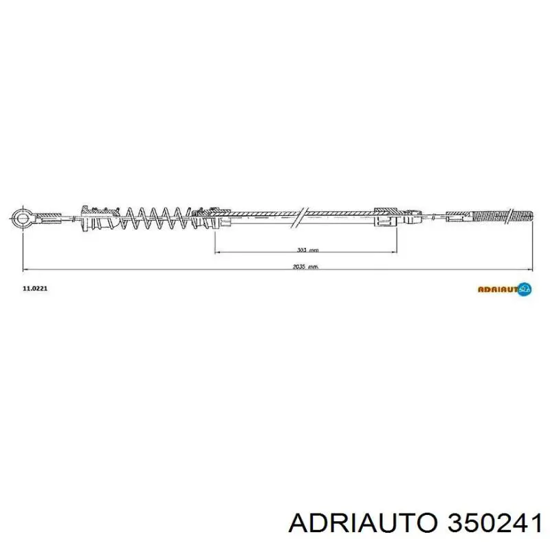 350241 Adriauto Трос ручника задній лівий