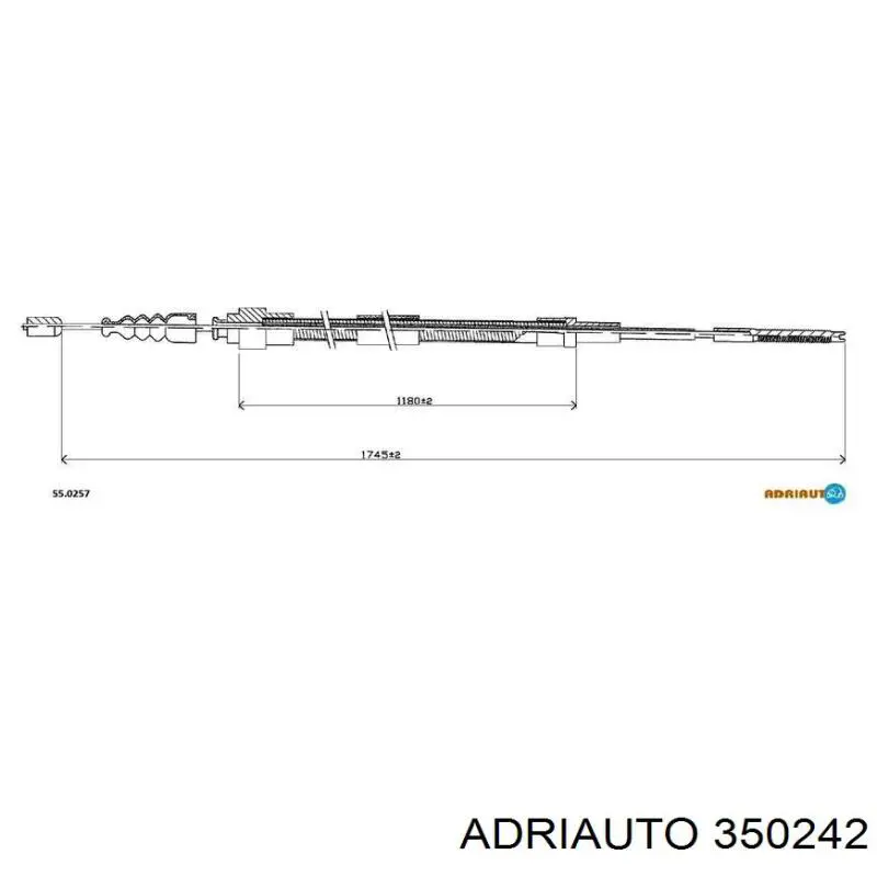Купити 350242 Adriauto Трос ручного гальма задній, правий