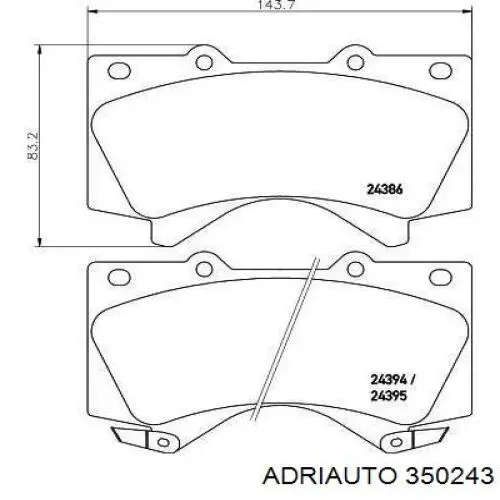 Трос ручного гальма задній, лівий 350243 Adriauto