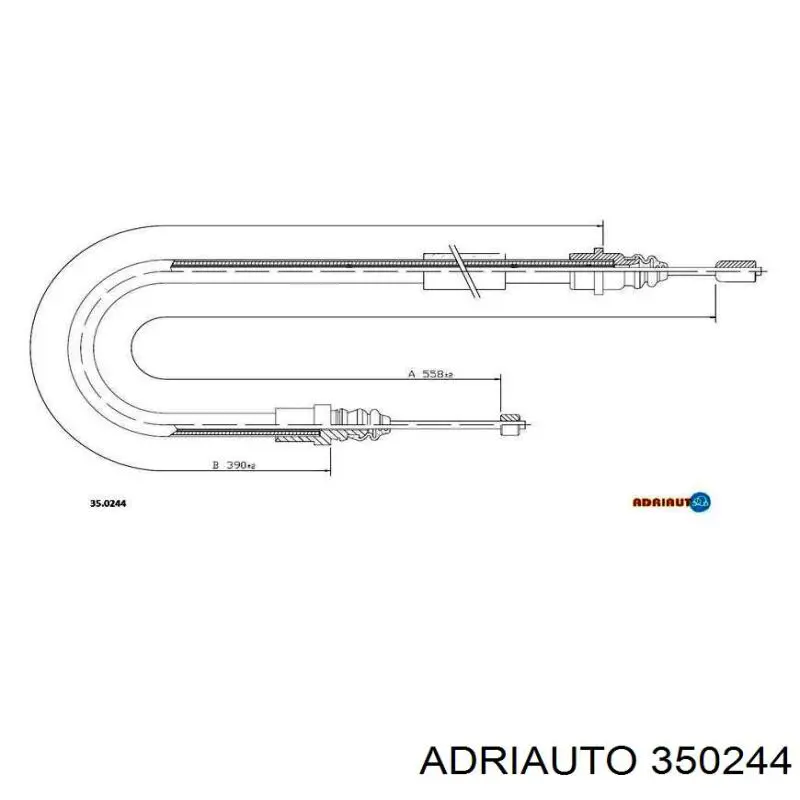 Трос стоянкового гальма задній правий Adriauto 350244 ціна, від 4.07 USD