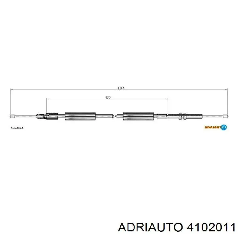 Трос стоянкового гальма задній правий Adriauto 4102011 ціна, від 10.58 USD