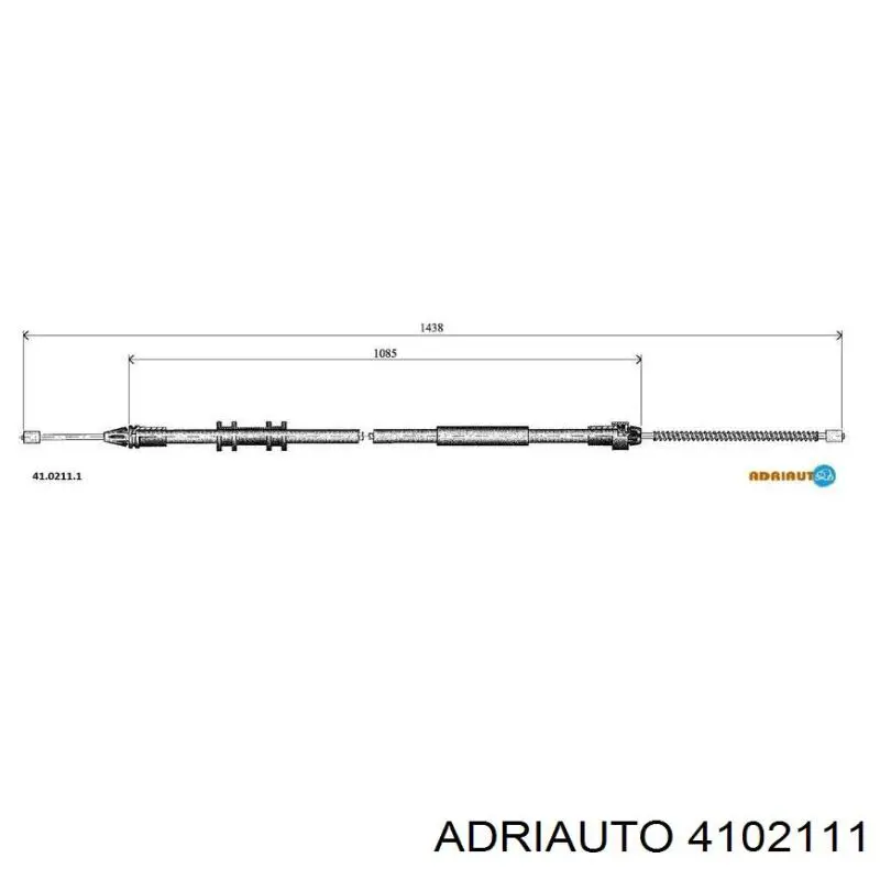 Трос стоянкового гальма задній лівий Adriauto 4102111 ціна, від 7.09 USD
