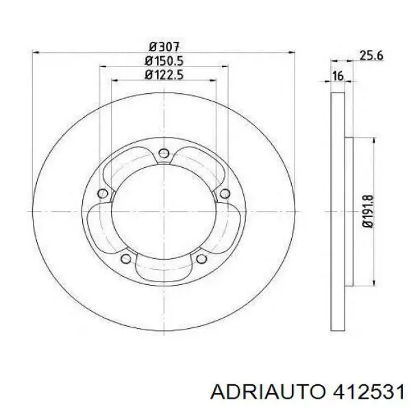 412531 Adriauto трос ручного гальма задній, правий/лівий