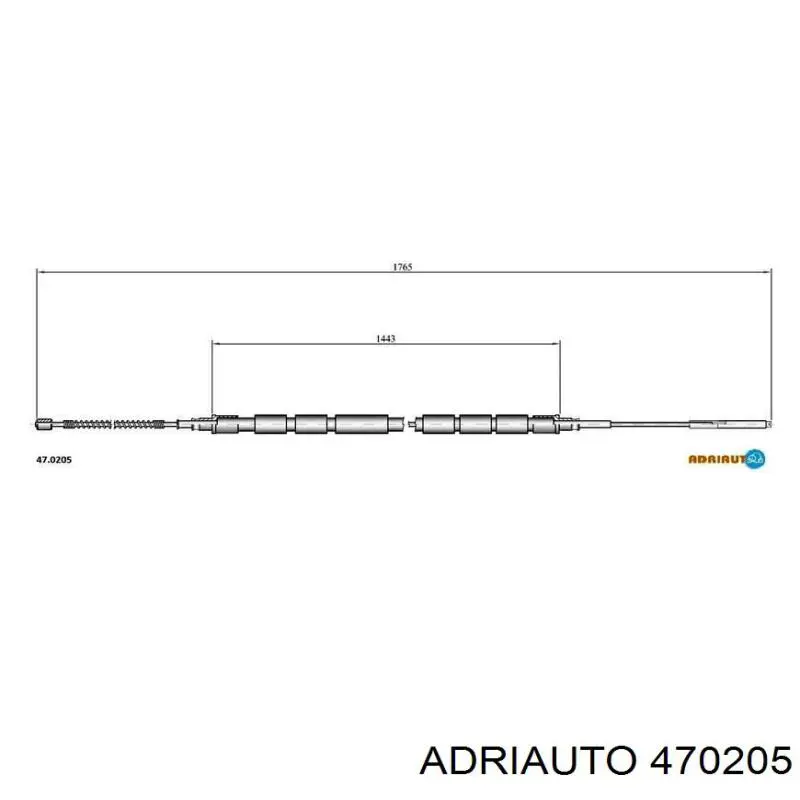 Трос ручного гальма задній, правий/лівий 470205 Adriauto