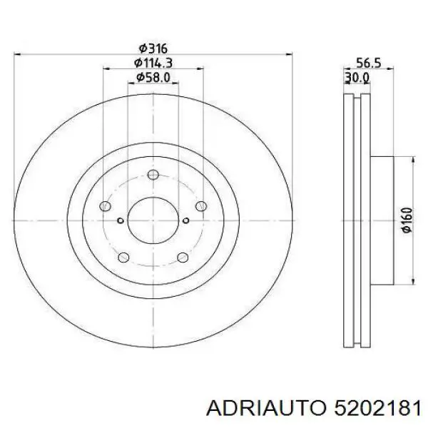 Трос стоянкового гальма задній правий Adriauto 5202181 ціна, від 14.30 USD