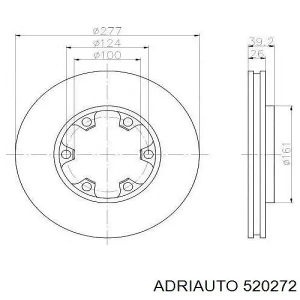 Трос стоянкового гальма задній правий Adriauto 520272 ціна, від 13.14 USD