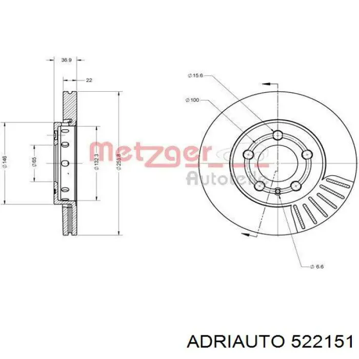 Трос ручного гальма задній, правий Adriauto 522151 ціна, від 25.14 USD