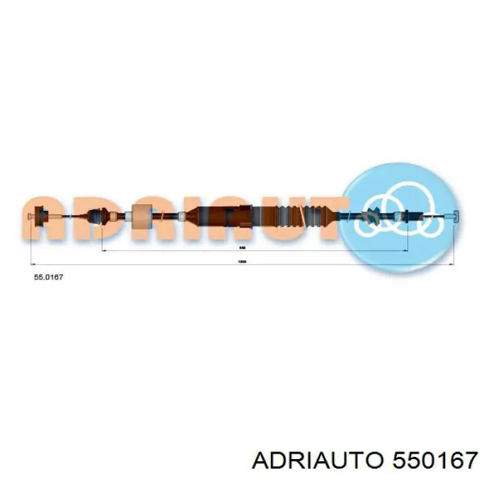 550167 Adriauto Трос зчеплення (Длинна мм: 1073/833 )