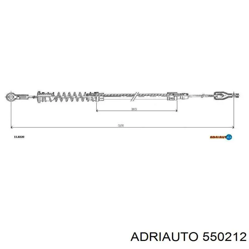 550212 Adriauto трос ручного гальма задній, правий/лівий