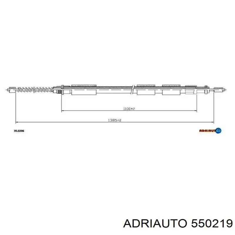 Трос ручного гальма задній, правий/лівий Adriauto 550219 ціна, від 7.55 USD