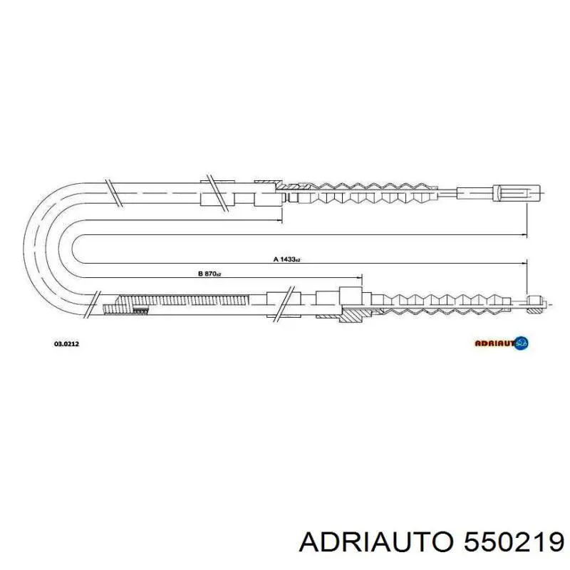 550219 Adriauto трос ручного гальма задній, правий/лівий