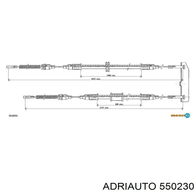 Трос стоянкового гальма задній лівий Adriauto 550230 ціна, від 6.71 USD