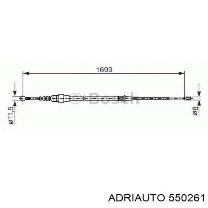Трос ручного гальма задній, правий/лівий Adriauto 550261 ціна, від 6.91 USD