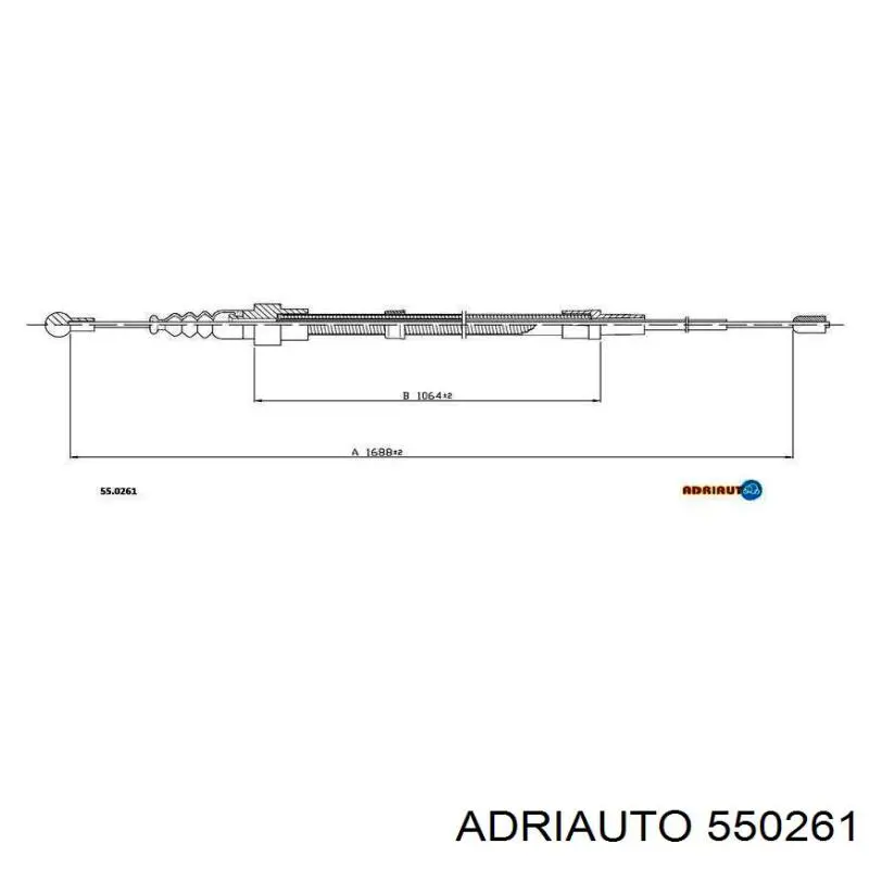 550261 Adriauto трос ручного гальма задній, правий/лівий