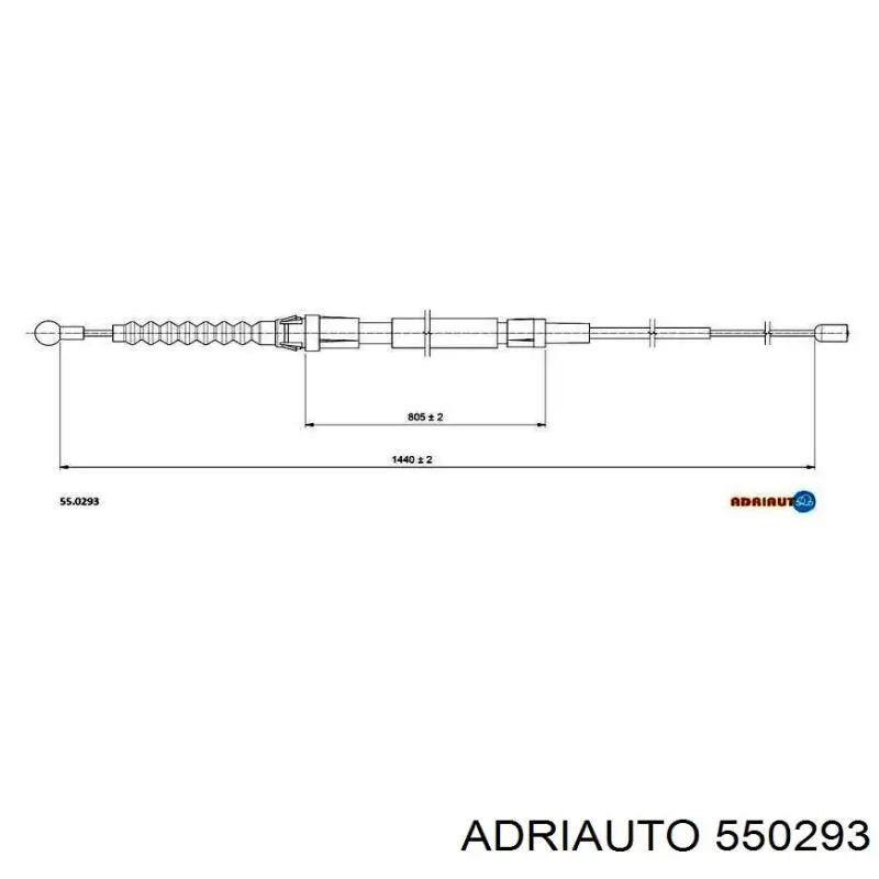 Трос ручного гальма задній, правий/лівий Adriauto 550293 ціна, від 8.62 USD