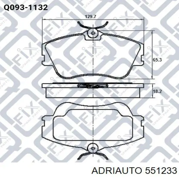 Шланг гальмівний передній 551233 Adriauto