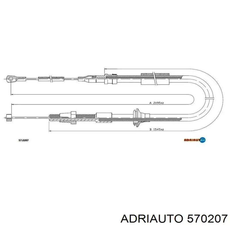 Трос стоянкового гальма задній лівий Adriauto 570207 ціна, від 18.29 USD