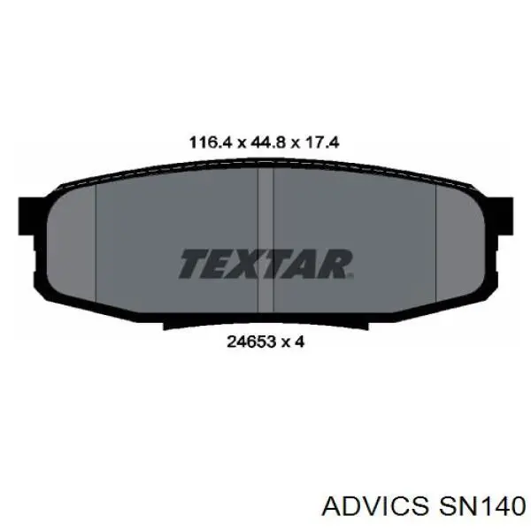 Задні гальмівні колодки Advics SN140 ціна, від 25.31 USD