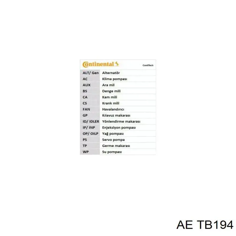 Зубчастий ремінь AE TB194 ціна, від 14.00 USD
