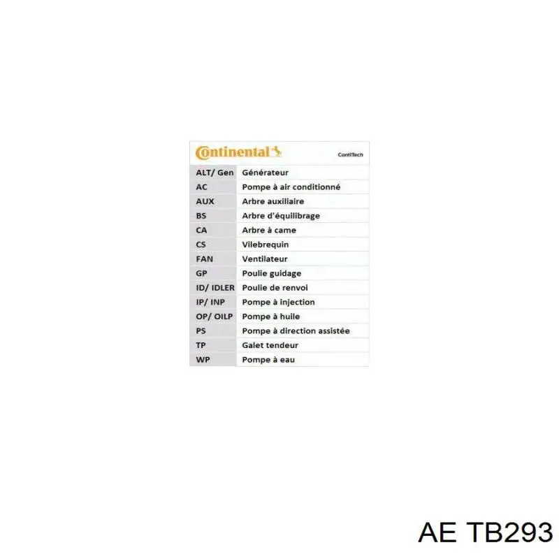 Ремінь ПНВТ AE TB293 ціна, від 9.88 USD
