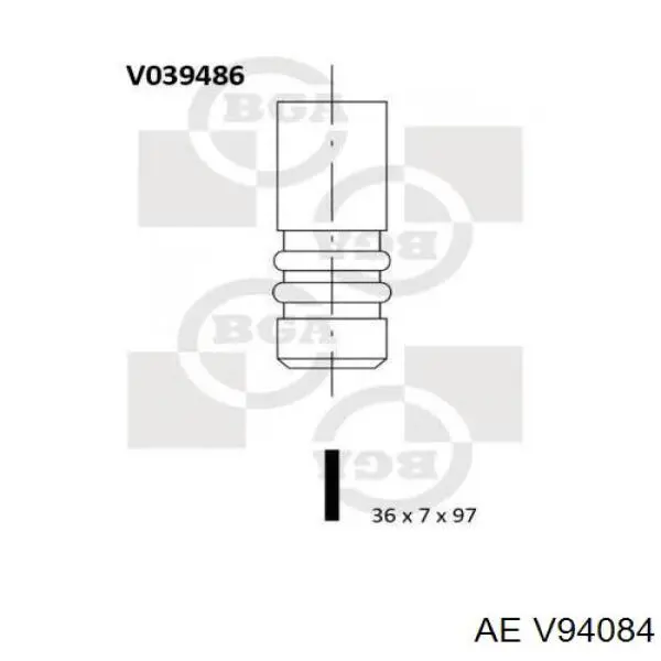 Клапан впускний AE V94084 ціна, від 6.76 USD