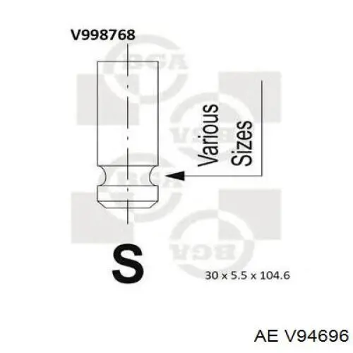 V94696 AE Випускний клапан двигуна