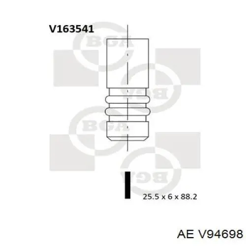 V94698 AE Випускний клапан двигуна