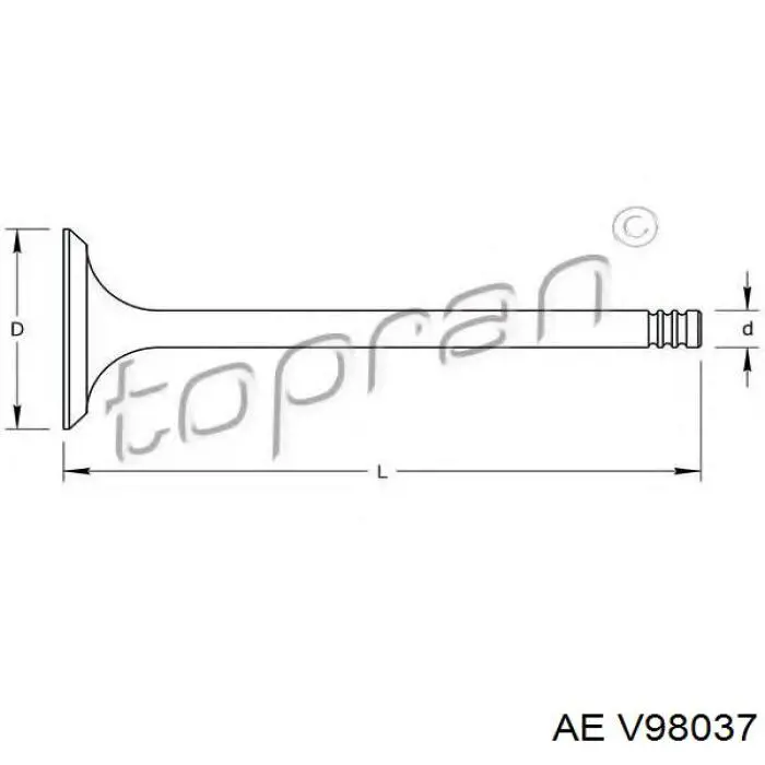 Клапан випускний V98037 AE