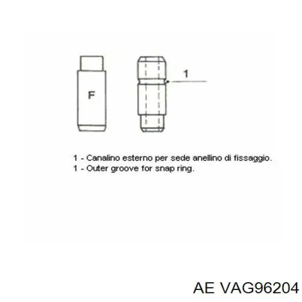 Направляюча клапана, випускного VAG96204 AE