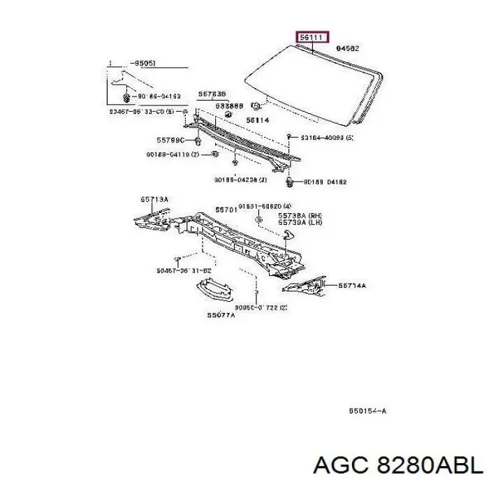 8280ABL AGC скло лобове