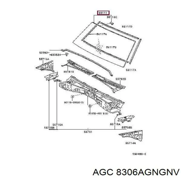 Скло лобове 8306AGNGNV AGC