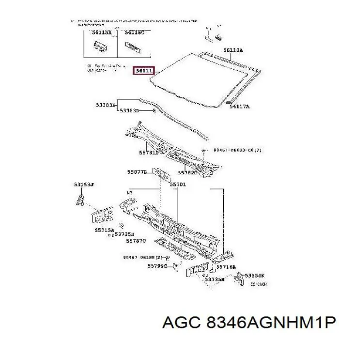 Скло лобове 8346AGNHM1P AGC