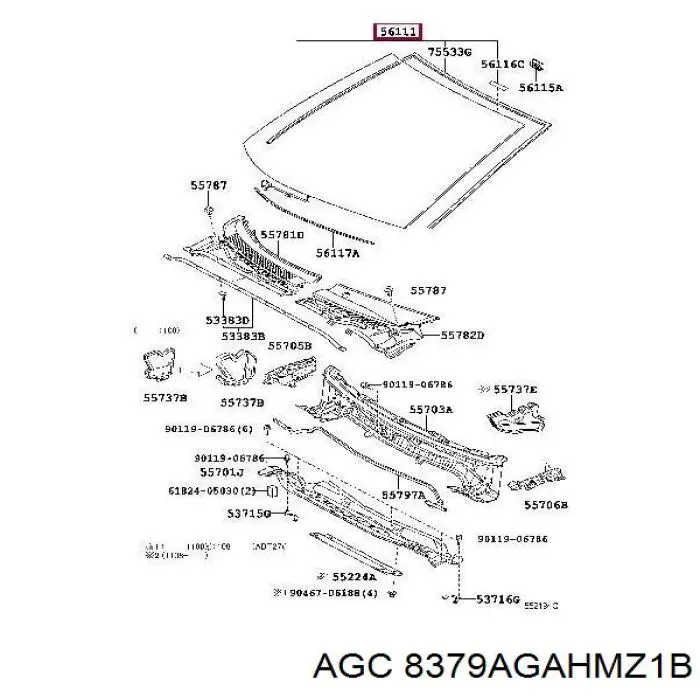 Скло лобове 8379AGAHMZ1B AGC