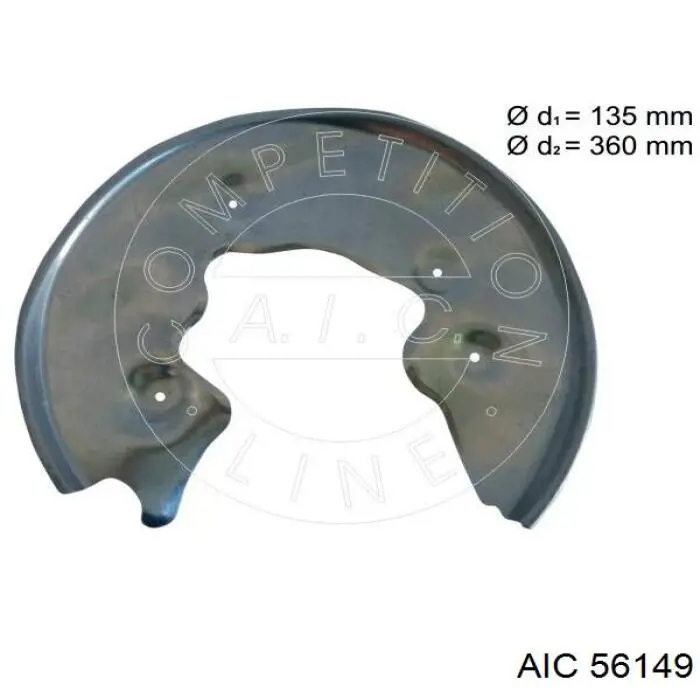Захист гальмівного диска заднього, лівого 56149 AIC