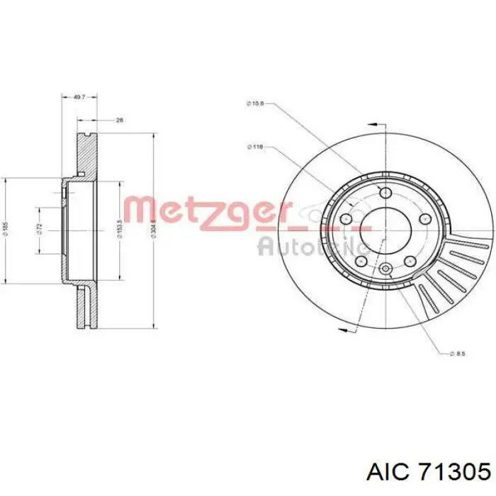 71305 AIC компресор пневмопідкачкою (амортизаторів)