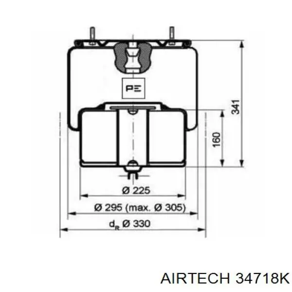 Пневмоподушка/Пневморессора моста 34718K Airtech