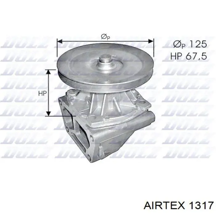 1317 Airtex помпа водяна (насос охолодження, в зборі з корпусом)
