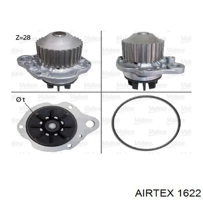 Помпа водяна, (насос) охолодження 1622 Airtex