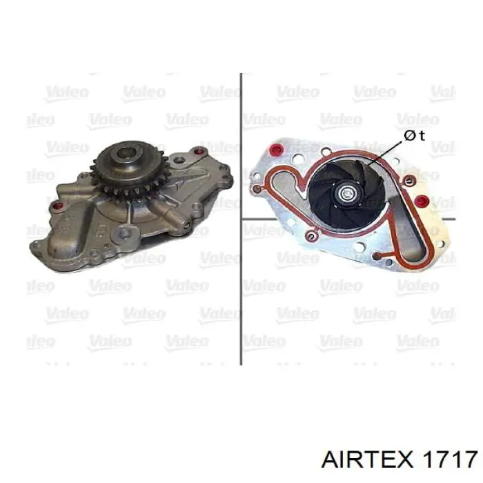 Помпа охолодження Airtex 1717 ціна, від 70.23 USD