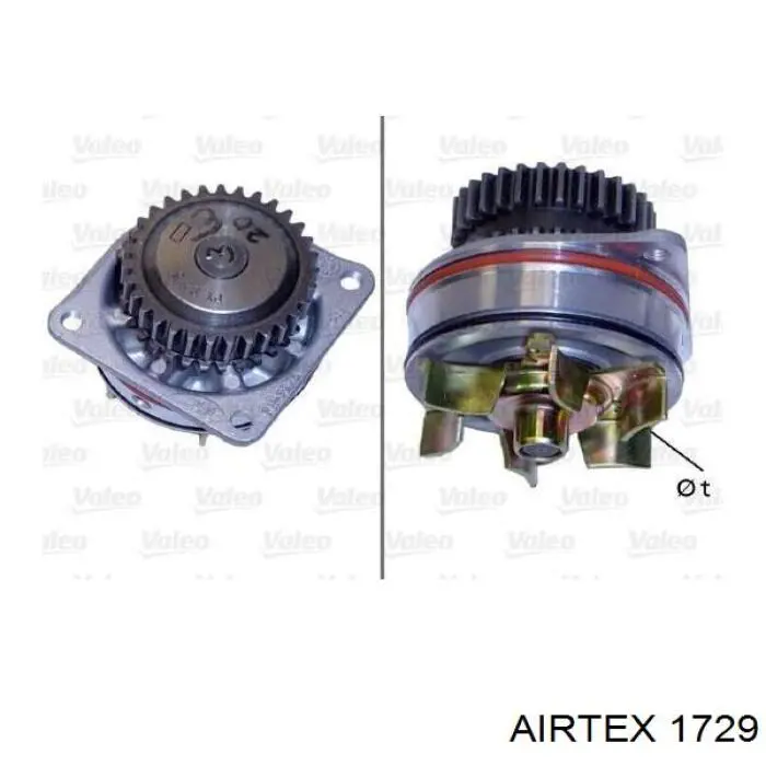 Помпа охолодження Airtex 1729 ціна, від 42.26 USD
