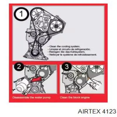 4123 Airtex помпа водяна, (насос охолодження)