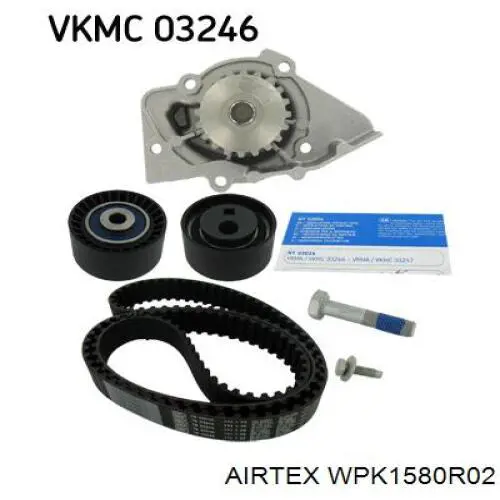 WPK-1580R02 Airtex Комплект ГРМ (Ремень, Помпа, Комплект роликов)