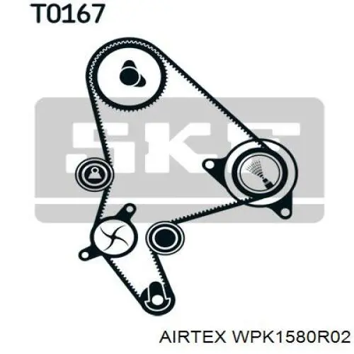 Комплект ГРМ Airtex WPK1580R02 ціна, від 83.22 USD