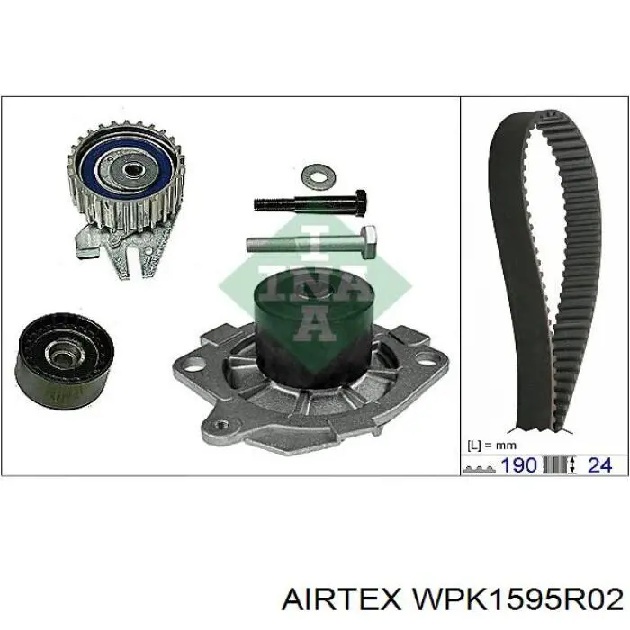 Комплект ГРМ Airtex WPK1595R02 ціна, від 83.27 USD