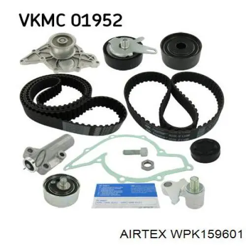 WPK159601 Airtex Комплект ГРМ (Ремень, Помпа, Комплект роликов, Термостат)